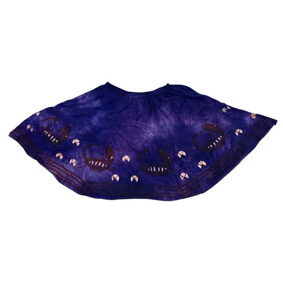 VTG Laise Adzer Silk Skirt 4X Lizards at Night Hand Painted Whimsygoth 100% Silk - Picture 1 of 5